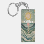 Zonnestoot gepersonaliseerd sleutelhanger (Voorkant Links)