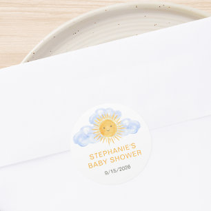 Zonnestraal Baby Shower Ronde Sticker