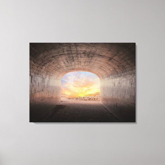 zonnestraal in tunnel canvas afdruk (Voorkant)
