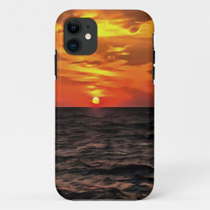 Zonnestraal over het landschapsschilderwerk in de iPhone 11 hoesje