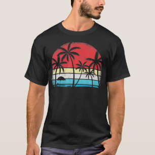 zonnestraal tropische staafwand met palmbomen t-shirt