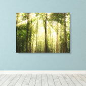 zonnestralen door bomen canvas afdruk (Insitu (Houten vloer))