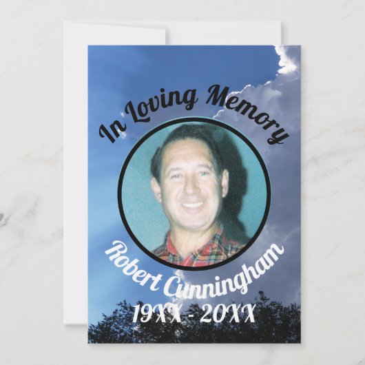 Zonnestralen en wolken Foto Memorial Kaart (Voorkant)