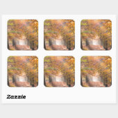 Zonnestralen in een herfst bos sticker (Vel)