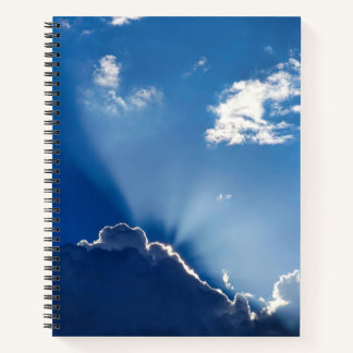 Zonnestralen Muurkunst Blauwe Lucht Minimalistisch Notitieboek
