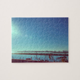 Zonnestralen over de blauwe lagune legpuzzel