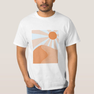 zonnestralen over Zandduinen - gedrukt T-shirt