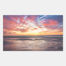Zonnestrand en zee rechthoekige sticker