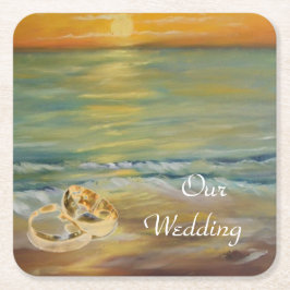 Zonnestrandwanden servetten vierkante kartonnen onderzetter