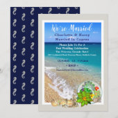 Zonnestranscène auto na bruiloft kaart (Voorkant / Achterkant)