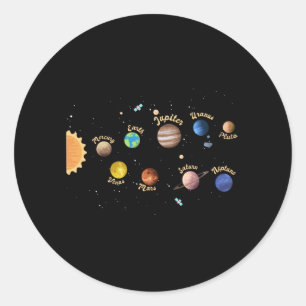 Zonnesysteemcentrales Kinder kennis buitenruimte Ronde Sticker