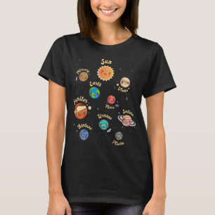 Zonnesysteemcentrales Kinder kennis buitenruimte T-shirt