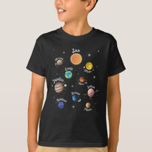 Zonnesysteemcentrales Kinder kennis buitenruimte T-shirt