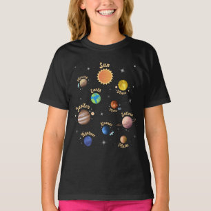 Zonnesysteemcentrales Kinder kennis buitenruimte T T-shirt