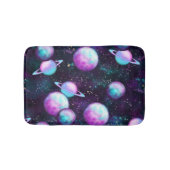 Zonnesysteemgloed | Kosmic Blue Paars roze planet Badmat (Voorkant)