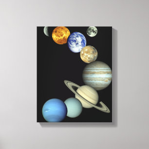 Zonnesysteemmontage Canvas Afdruk