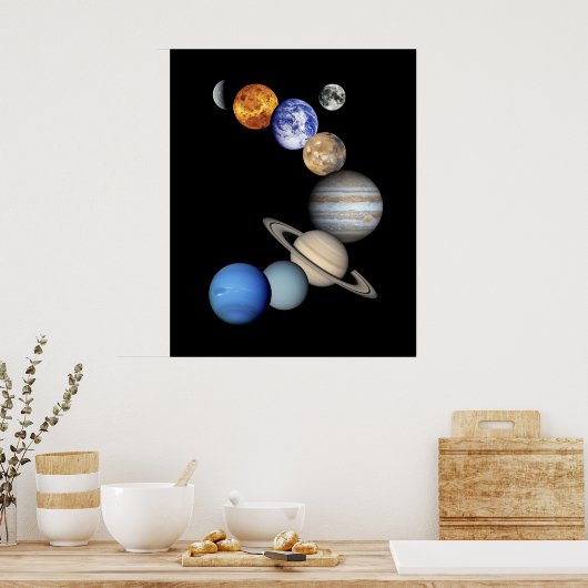 Zonnesysteemmontage Poster (Keuken)