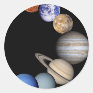 Zonnesysteemmontage Ronde Sticker