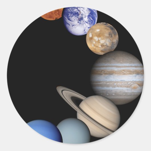 Zonnesysteemmontage Ronde Sticker (Voorkant)