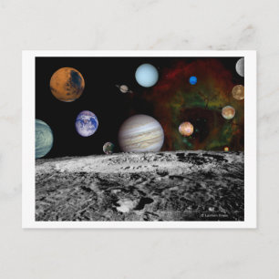 Zonnesysteemmontage van Voyager-Afbeeldingen Briefkaart