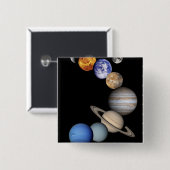 Zonnesysteemmontage Vierkante Button 5,1 Cm (Voorkant /achterkant)