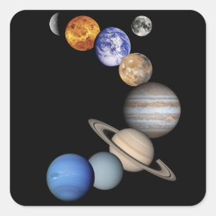 Zonnesysteemmontage Vierkante Sticker