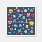 Zonnesysteempatroon voor kinderen op zaterdag servet (Voorkant)