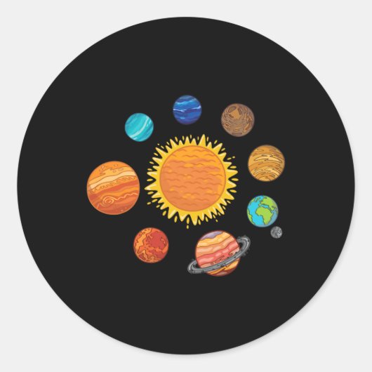 Zonnesysteemplaneten astronomische ruimtevaartmeis ronde sticker (Voorkant)