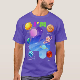 Zonnesysteemplaneten die 4 jaar oud zijn en 4 jaar t-shirt