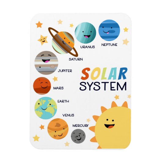 Zonnesysteemplaneten Ruimteeducatieve Homeschool Magneet (Verticaal)