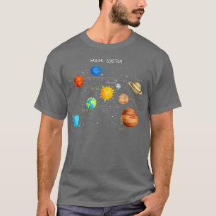 Zonnesysteemplaneten T Shirt Sun Space and T-shirt
