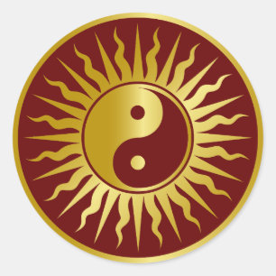 Zonneteken Yi Yang Design Ronde Sticker