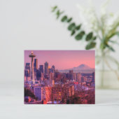 Zonnetijd achter Seattle skyline van Kerry Park. Briefkaart (Staand voorkant)
