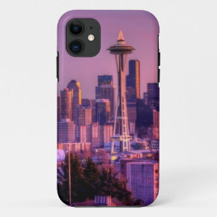 Zonnetijd achter Seattle skyline van Kerry Park. iPhone 11 Hoesje