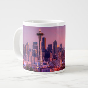 Zonnetijd achter Seattle skyline van Kerry Park. Extra Grote Mok