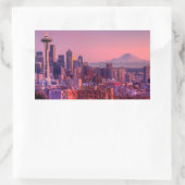 Zonnetijd achter Seattle skyline van Kerry Park. Rechthoekige Sticker (Tas)