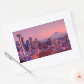 Zonnetijd achter Seattle skyline van Kerry Park. Rechthoekige Sticker (Envelop)