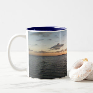 Zonnetijd bij de strand tweekleurige koffiemok