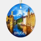 Zonnetijd in Brugge. België Keramisch Ornament (Links)