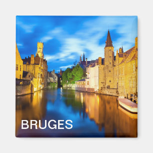 Zonnetijd in Brugge. België Magneet
