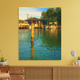 Zonnetijd in de oude watering canvas afdruk