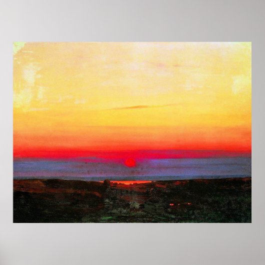Zonnetijd in de Steppes door het Zee, mooie kunst Poster (Voorkant)
