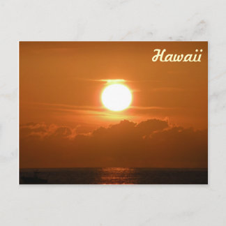 Zonnetijd in Kona, Briefkaart Hawaï met Boat