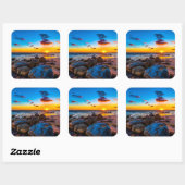 Zonnetijd in Zee Vierkante Sticker (Vel)