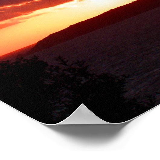 Zonnetijd over de baai van St. Aubin in Jersey Poster (Hoek)