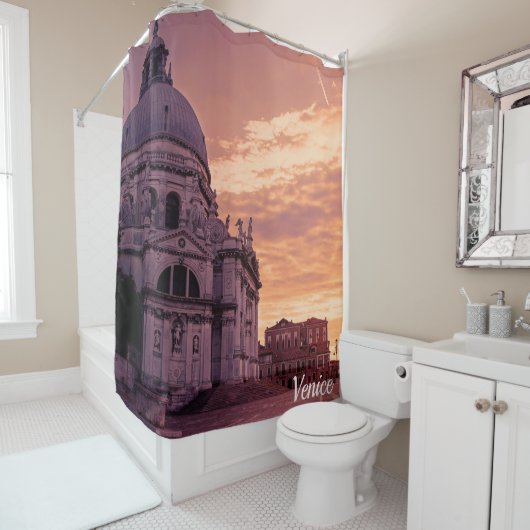 Zonnetijd over de Basilica in Venetië Douchegordijn (In situ)
