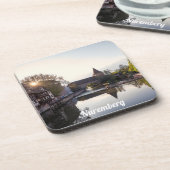 Zonnetijd over de oude middeleeuwse brug in Nürnbe Bier Onderzetter (Linkerzijde)