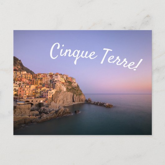 Zonnetijd over het dorp Manarola in Cinque Terre Briefkaart (Voorkant)