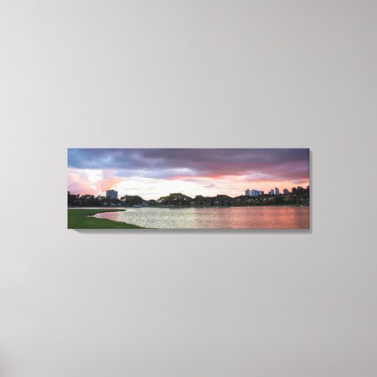 Zonnetijd over het park canvas afdruk (Voorkant)