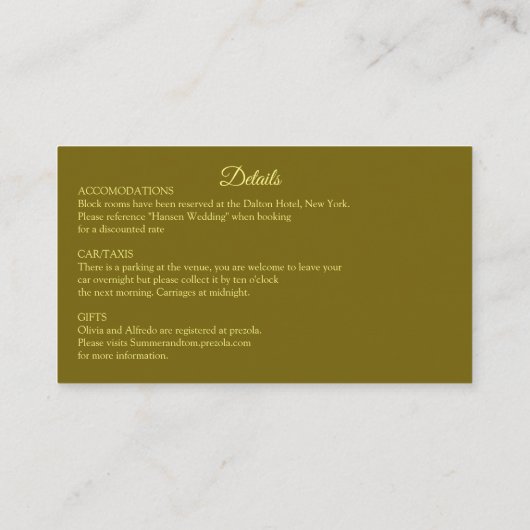 Zonneuwen en bloemen: Gele Waterverf Floral RSVP Informatiekaartje (Achterkant)